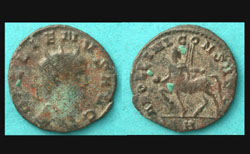 Gallienus, Zoo Issue, Centaur with Globe and Rudder reverse